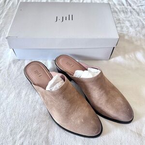J. Jill Taupe Suede Slip-On Mules NWT